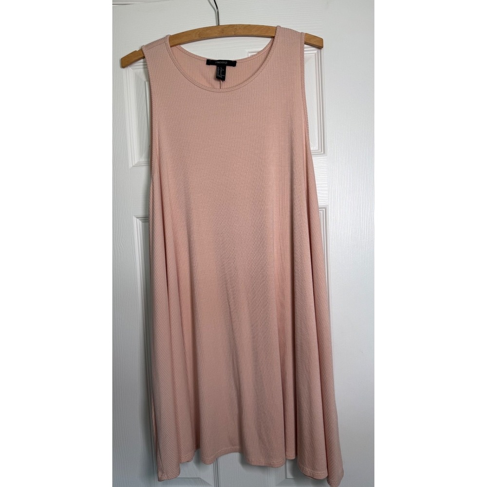 Forever 21 Ribbed Knit Tank Dress Soft Peach XL Summer Lightweight Casual Beach